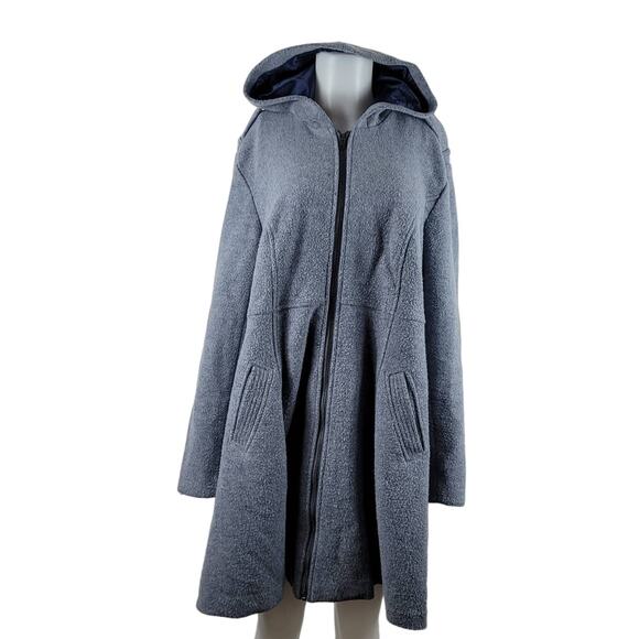 Torrid Gray Fit Flare Long Line Hooded Winter Warm Snow Jacket 1 - 1X - Picture 1 of 8